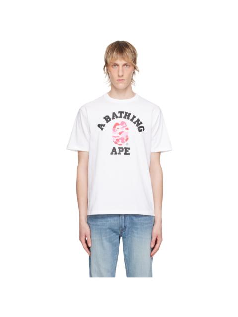 A BATHING APE® White Camo College T-Shirt