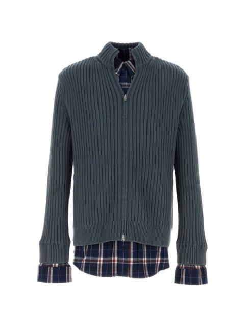 BALENCIAGA zip-fastening ribbed cardigan