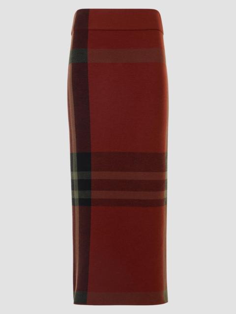 AKRIS Women's Jacquard Check Tube Midi Skirt - Copper Black