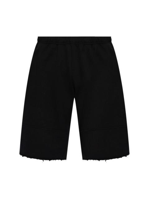 raw-cut cotton bermuda shorts