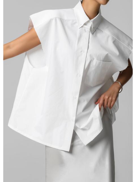 The Frankie Shop Rae Sleeveless Button Down Shirt - White