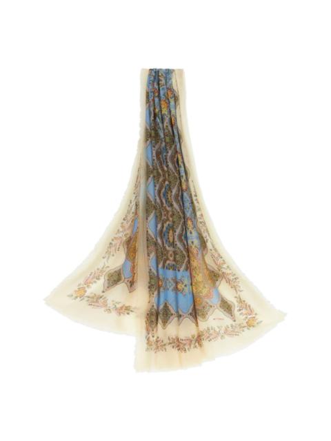 paisley-print cashmere scarf