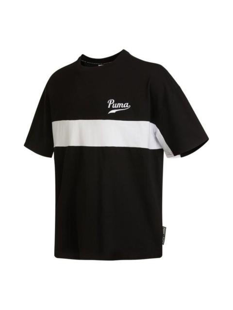 PUMA PUMA Coloblock Logo Tee 'Black' 537871-01