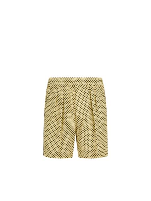 TOM FORD DIAMOND PRINT PEACHED SILK HABOTAI PLEATED LOUNGE SHORTS