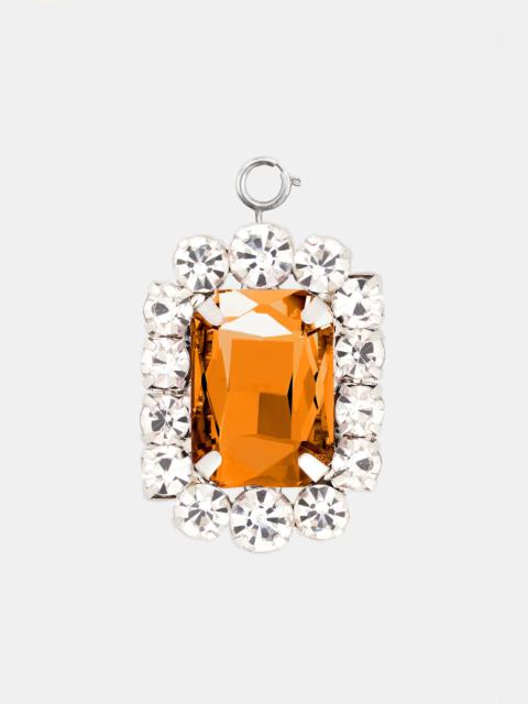 rabanne SQUARED CHARM WITH ORANGE CRYSTAL