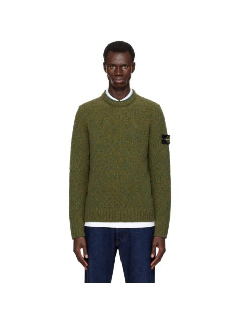 Stone Island Green 5100031 Speckled Wool Nylon Sweater