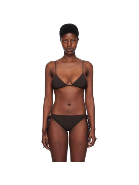 Jil Sander Brown Tangle Bikini Top