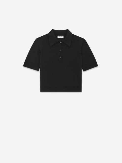 SAINT LAURENT cropped polo in wool