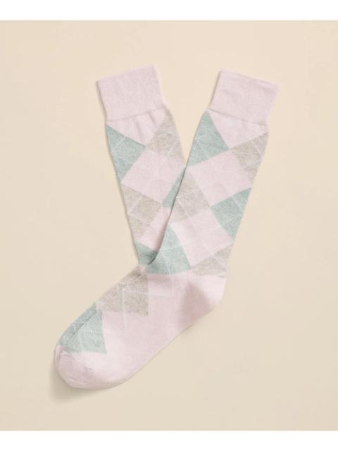 Brooks Brothers Linen-Cotton Blend Argyle Socks
