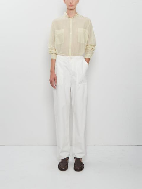 pas de calais Brushed Cotton Back Satin Baker Pants — White