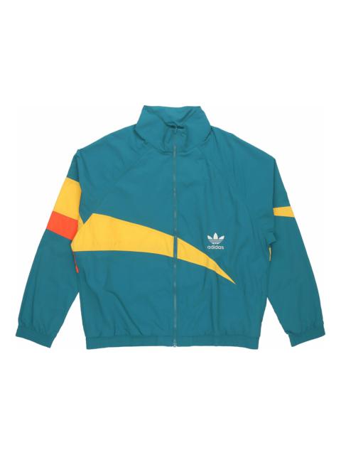 adidas originals Ts Track Top Colorblock Windproof Sports Jacket Green H46699