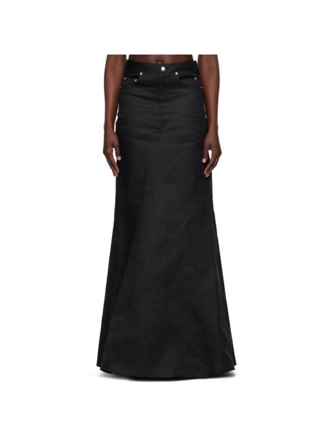 Rick Owens Black Hollywood Long Godet Maxi Skirt