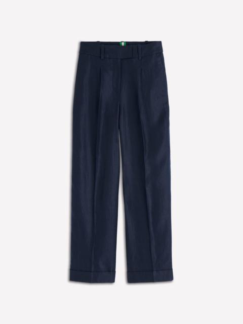 BODEN Chiswick Crop Linen Pants-Navy