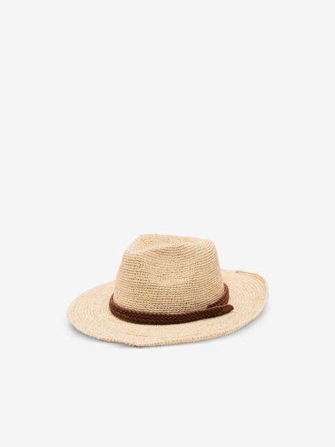 DRAGON DIFFUSION woven braided-strap sun hat