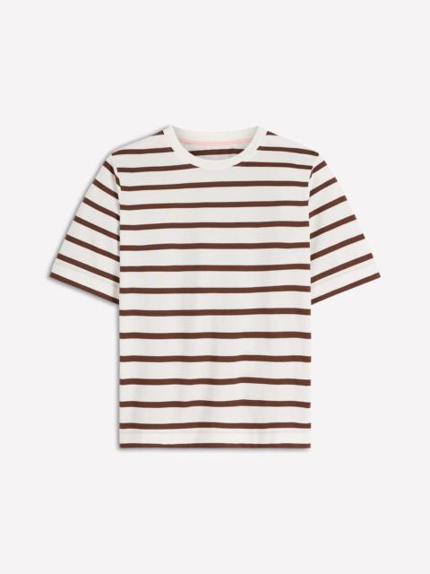 BODEN Ren Relaxed Cotton T-shirt-Brown and Ivory Stripe