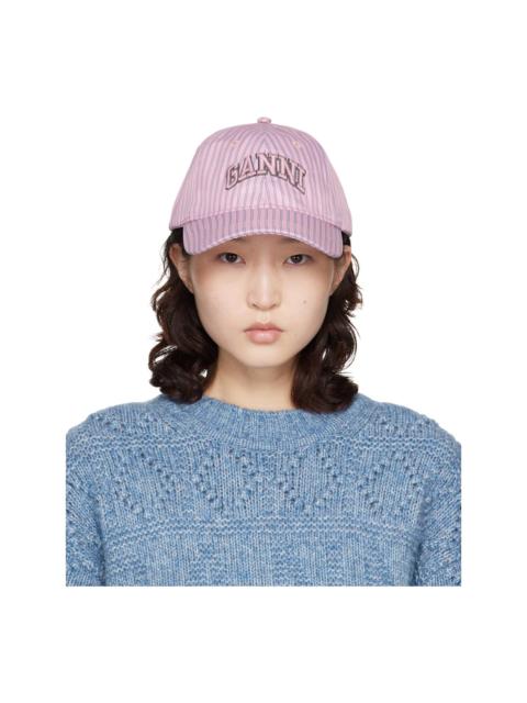 GANNI Pink Printed Nylon Cap
