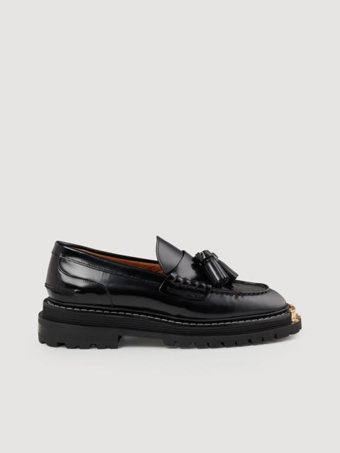 Sandro THICK-SOLED LEATHER LOAFERS