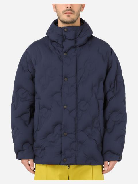 Hooded quilted nylon jacket with DG logo