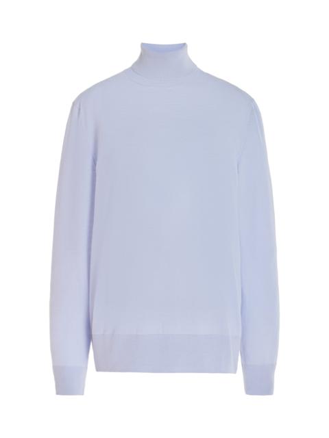 GABRIELA HEARST Jermaine Knit Turtleneck in Halogen Blue Merino Wool