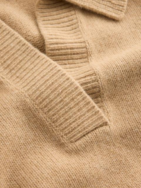 BODEN Marion Merino Henley Sweater-Camel Melange
