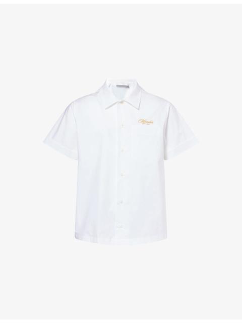 Moncler Script Embroidered Cotton Shirt