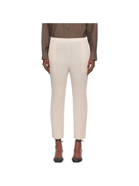 Pleats Please Issey Miyake Beige Monthly Color July Trousers