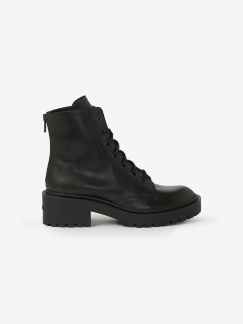KENZO Lace-up Pike leather ankle boots