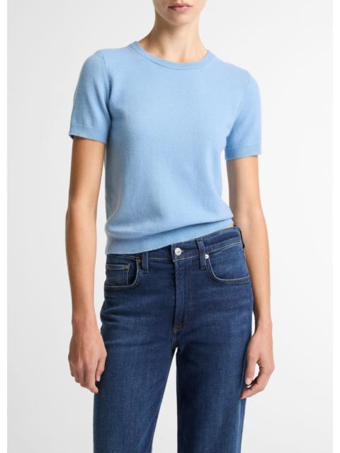 Vince Wool & Cashmere-Blend Short-Sleeve Sweater