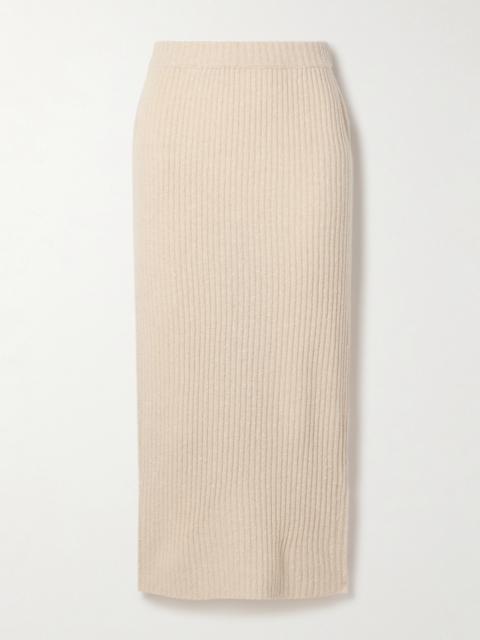 CO Ribbed Wool-blend Midi Skirt