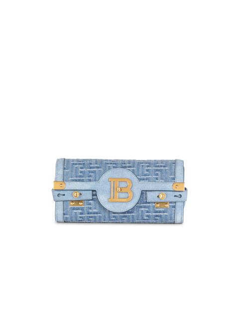Balmain Suede and denim B-Buzz 23 clutch bag