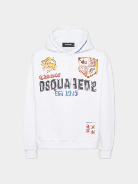 DSQUARED2 RELAX FIT HAND-DRAWN HOODIE