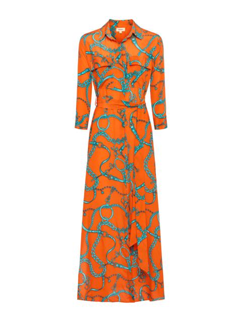 L'AGENCE Cameron Silk Shirt Dress