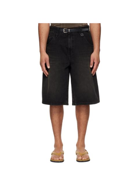 Wooyoungmi Black Belted Denim Shorts