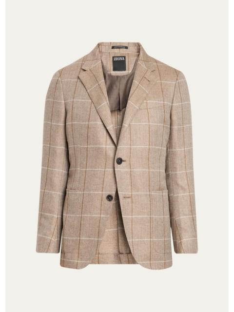 ZEGNA Men's Cashmere Grid Check Sport Coat