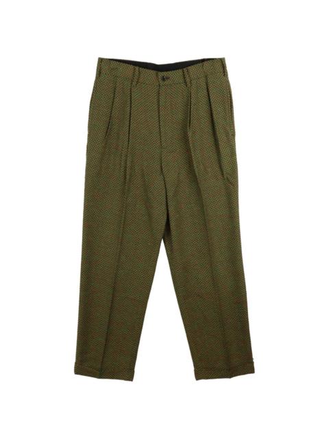 Tucked jacquard tailored trousers