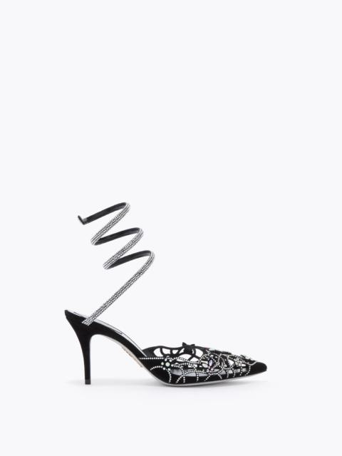RENE CAOVILLA EDEN BLACK PUMP WITH SERPENT 80
