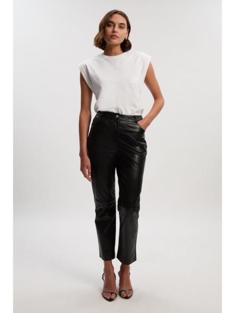 KAREN MILLEN Leather Straight Leg Trouser