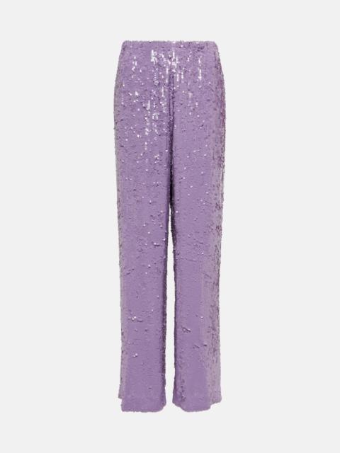 Sequined straight pants