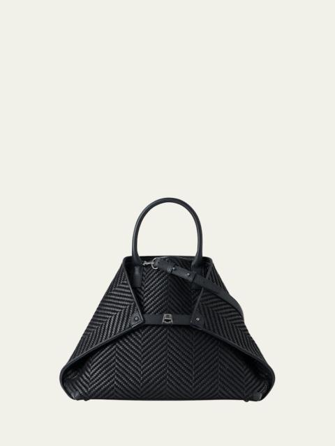 AKRIS AI Medium Chevron Leather Tote Bag