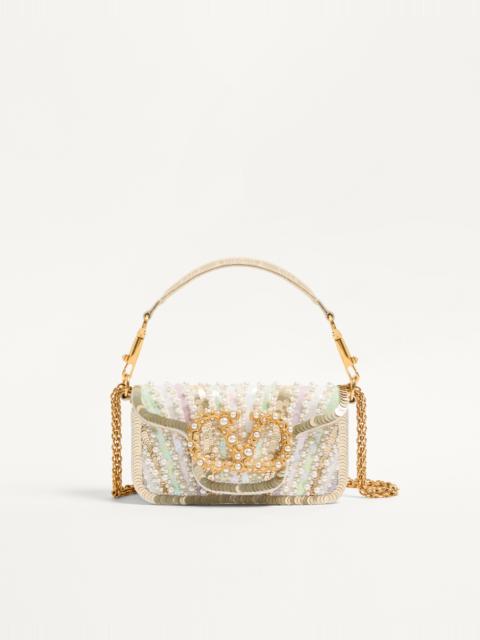 Valentino VALENTINO GARAVANI LOCÒ SMALL SHOULDER BAG EMBROIDERED WITH JEWEL LOGO
