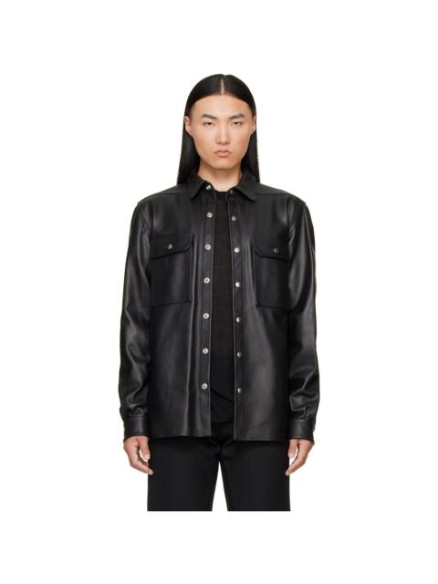 Rick Owens Black Tower Leather Overshirt