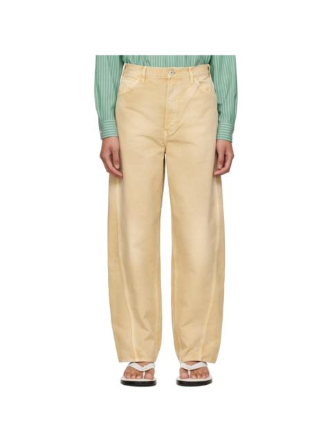 Beige Organic Cotton Duck Trousers