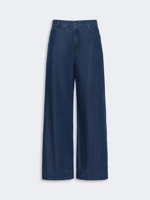 WEEKEND Max Mara VEGA Cotton denim wide-leg jeans - NAVY