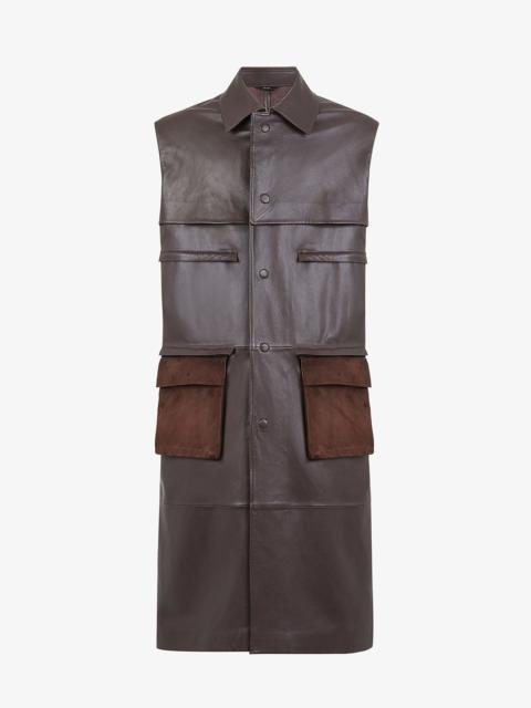 FENDI Brown leather vest