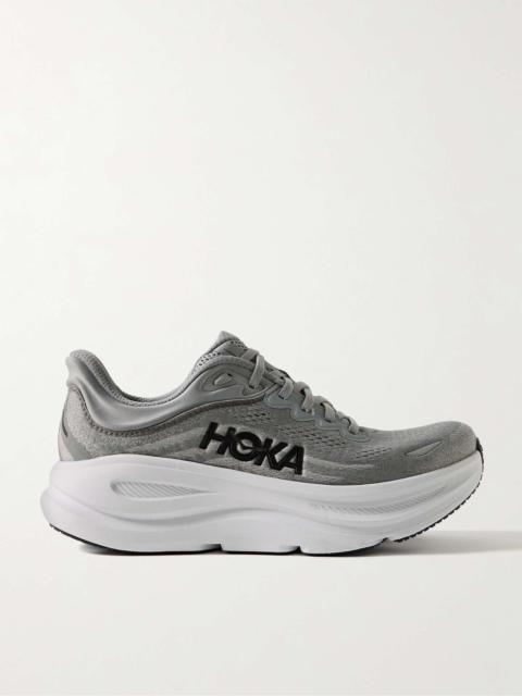 HOKA ONE ONE Bondi 9 Rubber-Trimmed Mesh Running Sneakers