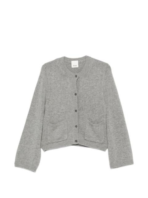 Allude patch-pocket ribbed-trim cardigan