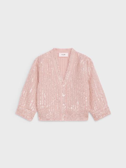 CELINE EMBROIDERED CARDIGAN IN SILK AND MOHAIR