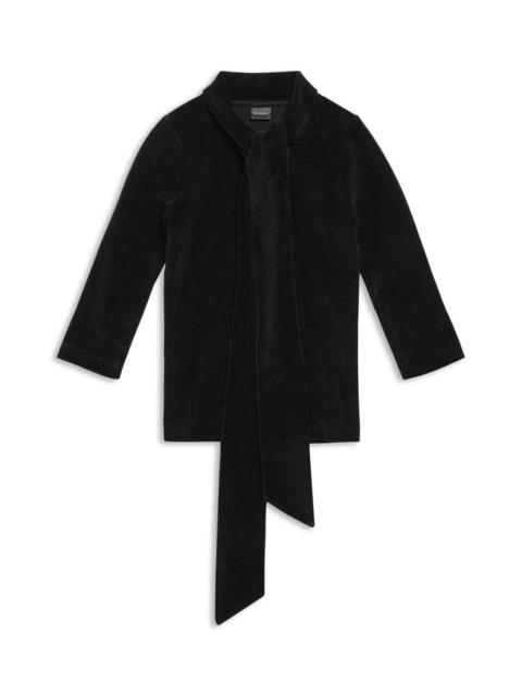 BALENCIAGA Women's Scarf Fitted Turtleneck in Black