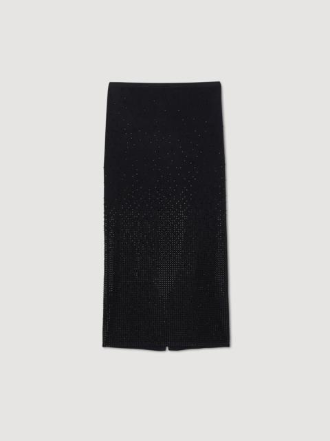 Sandro RHINESTONE-EMBELLISHED MIDI SKIRT