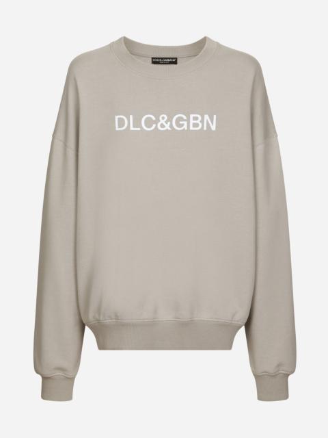 Round-neck sweatshirt with Dolce&Gabbana logo print